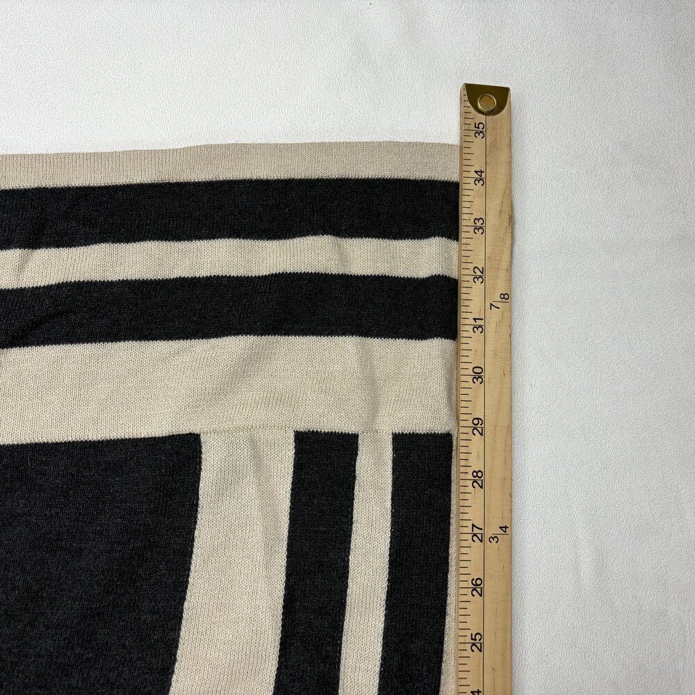 August Moon Open-Front Striped Knit Poncho Cardigan M # - Picture 8 of 9